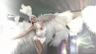 Эффектный танец с крыльями на корпоратив и праздник в Москве - заказать танцоров на Новый год