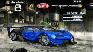 NFS MW Bugatti Vision Gran Trismo Max Speed 483 Km/h (Drag+Circuit)