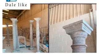 Demostración de como elaboramos las columnas de mármol en nuestra fabrica.