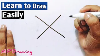 How To Draw A Hibiscus Flower Easy Step By Step || How To Make A Flower Drawing With Letter X