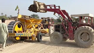 Manufacturing Process of Bricks Making Machine With 2 Moulds Rows || Mobile Bricks Machine