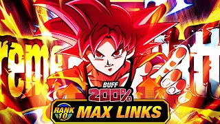 200% LEADER SKILL BUFF! LEVEL 10 LINKS 100% RAINBOW STAR EZA TEQ GOD GOKU! (DBZ: Dokkan Battle)