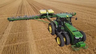 No-Till Planting Double Crop Soybeans with John Deere Tractor and Planter
