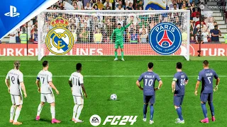 FC 24 | Real Madrid vs PSG | Ronaldo Messi Neymar Mbappe Haaland Vinicius | Penalty Shootout - PS5