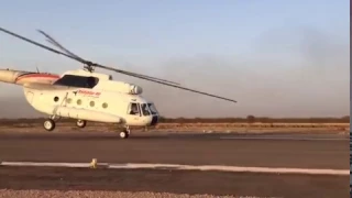 Взлет по самолетному (с разбегом по ВПП) МИ-8.Running takeoff MI-8