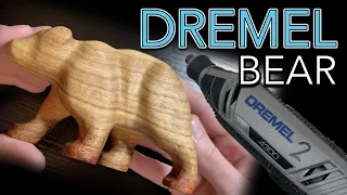 Power Carving a Wooden Bear with a Dremel