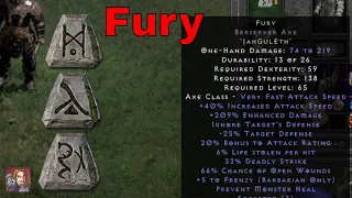 Diablo II Resurrected Rune Words - Fury (Jah Gul Eth)