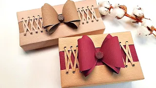 GIFT BOX WRAPPING IDEAS | HOW TO WRAP A GIFT with PAPER RIBBON DECORATION | I. Sasaki Original