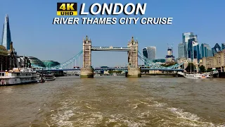 LONDON River Thames CITY CRUISE - Big Ben | London Eye | Tower Bridge | Greenwich - UNCUT RIDE