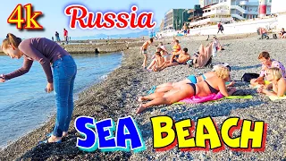 Russia Sea Beach Sochi Adler Walking 4k video 30 october 2021