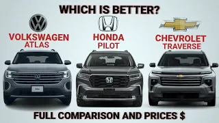 2024 Volkswagen Atlas vs 2024 Honda Pilot vs 2024 Chevrolet Traverse | Best midsize SUVs 2024
