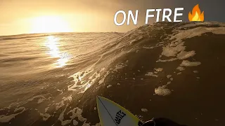 SESSION AU LEVÉ DU SOLEIL SOLO AVEC LES POTES ( 1m50 + arc-en-ciel ;) 🌅 | POV edit (Vlog Surf)