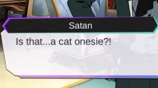 Obey Me! Satan sees MC in a cat onesie!