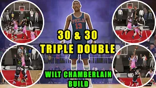 RARE 30 & 30 TRIPLE DOUBLE WITH THE 7'1 WILT CHAMBERLAIN BUILD NBA 2K23 NEW GEN REC CENTER GAMEPLAY