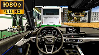 Audi A4 (B9) 2.0 TSFI Quattro | City Car Driving [Steering Wheel] - Normal Driving