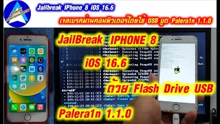 Jailbreak (rootful) Iphone 8 iOS 16.6 เจลเบรคผ่านคอมพิวเตอร์โดยใช้ USB บูต Palera1n 1.1.0