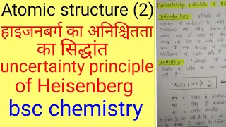 Uncertainty principle of Heisenberg,BSC first year inorganic chemistry in hindi knowledge ADDA
