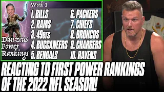 Pat McAfee Reacts To The First NFL Power Rankings Of The 2022 Season