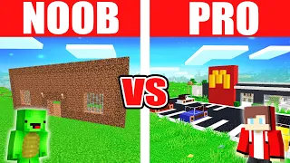 Mikey and JJ - NOOB vs PRO : MCDONALDS House Build Battle in Minecraft - Maizen