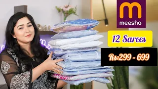 Huge Meesho Saree Haul Under ( Rs:299 - 699 ) Partywear Saree, Office wear & Daily wear Saree Haul