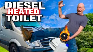 Compact Space Saving Diesel Heater ~Toilet Installation  In A Camper Van Life Just Got Cosy