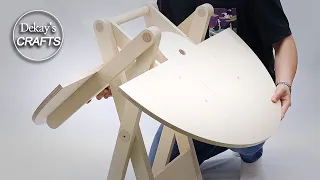 woodworking folding table idea! / kinetic table / scissor table legs / mechanism