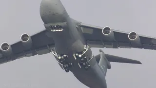 US Air Force Lockheed C-5 Super Galaxy push back,start up,taxiing,take off at ZRH (WEF2020/with ATC)