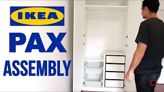 IKEA PAX Wardrobe Assembly With Doors and Soft Closing Hinges