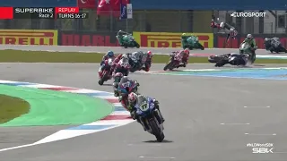 Michael van der Mark's crash WorldSBK  Round 3  Netherlands   Race 2 2023