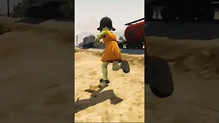 Squid Game Doll vs Train Epic Battle GTA 5 ep.0001 #shorts