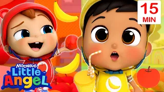 Apples and Bananas EPIC Challenge Game! 🍎🍌| Little Angel Kids Songs & Nursery Rhymes