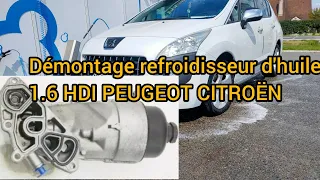 remplacement refroidisseur d'huile 1.6 HDI PEUGEOT CITROËN