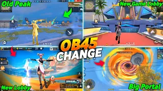 Old Peak Return New look OB45 Upcoming Update 😲 Free Fire Map Upgrade Ob45