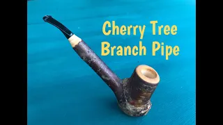 Cherry wood branch pipe with hand tools!
