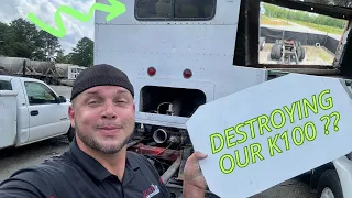 Cutting A Huge HOLE in our K100 CABOVER !! Tornado in our City !! Simpsonville SC 2024