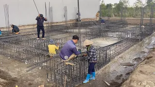 Technology & Techniques Building Concrete Beams Foundation Modern With New Steel Structure