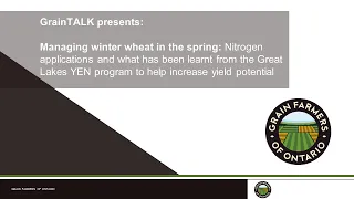 GrainTALK Webinar: Managing winter wheat in the spring