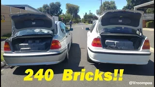 BMW E46 Carries Huge Load - 350Kg!!!