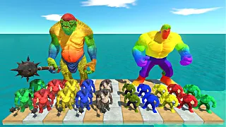 Big Color War | Can the Mountain Troll Defeat the Marvel Hulk? - Animal Revolt Battle Simulator