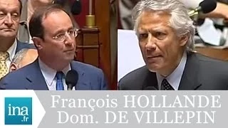 Incident à l'Assemblée : Dominique de VILLEPIN et François HOLLANDE - Archive Ina