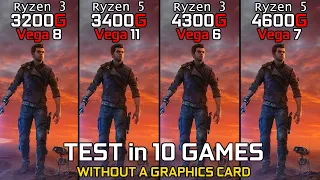 Ryzen 3 3200G vs Ryzen 5 3400G vs Ryzen 3 4300G vs Ryzen 5 4600G - Test in 10 Games