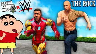 IRONMAN VS THE ROCK (WWE SUPERSTAR) in GTA 5 | THUGBOI MAX