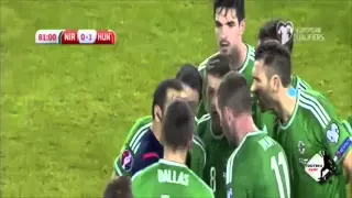 Chris Baird red card in Northern Ireland-Hungary