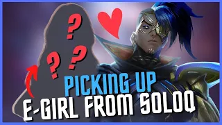 PICKING UP EGIRL IN SOLOQ ENTIRE SAGA! (She Joined VC!) - League of Legends