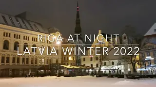 ONE minute impression of Riga at night - Winter 2022