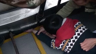 Firefighters rescue boy whose hand got stuck in escalator
