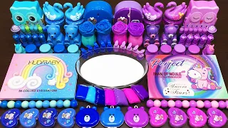 PURPLE vs BLUE! Mixing Random into GLOSSY Slime ! Satisfying Slime Video #850