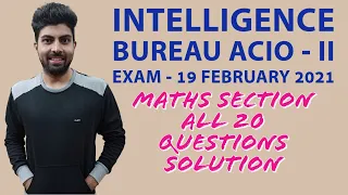 Intelligence Bureau ( IB - ACIO Grade II ) Exam on 19 February 2021  II Maths Ques  II Genus Chalk