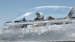 Starting US Powerful F-16 Fighter Jet in Freezing Cold Weather