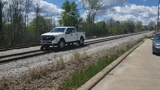 Eastbound Hy-railer on the B&O through Medina Ohio